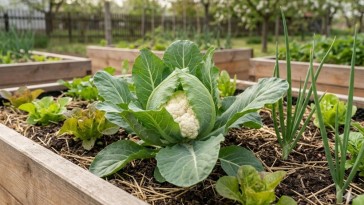 Karfiol a magaságyásban